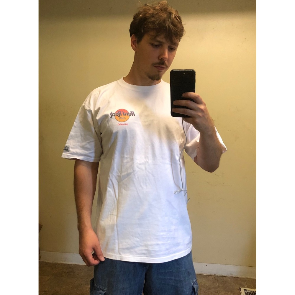 Vintage Hard Rock Cafe Orlando T-Shirt White XL Heavy Tee Made USA 90s Graphic